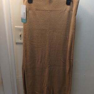 Free People Tan Pencil Skirt